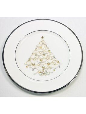 NORITAKE Bone China Palace Christmas Platinum 4781 8.5" SALAD PLATE Japan NEW